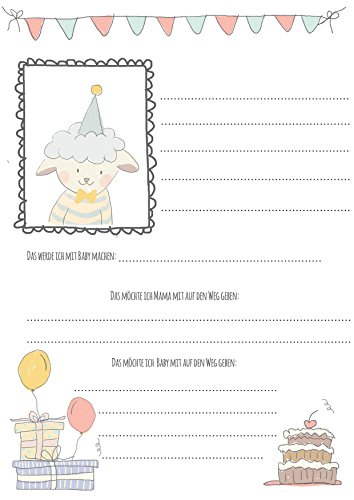 Hallo Baby – Das Baby-Party Buch für die beste Babyparty vor der Geburt mit allen Freundinnen der Mama und guten Wünschen, DIN A4 Buch mit Poster und Einladungskarten - 5