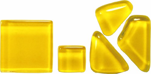 Bastelmaxi Glasmosaik Soft Glas 2 x 2 cm, ca. 55-Stück, 200g, gelb