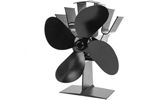 Chesoon Ventilateur poele à Bois Ventilateur Poêle à Chaleur pour Brûleur à Bois 4 Lames Cheminée à Distribution Chaleur Haute Efficacité Ventilateur Poêle à Bois