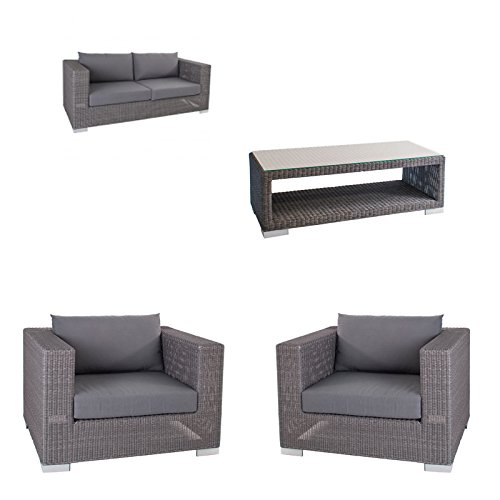 Preisvergleich Produktbild Stern Avola Sitzlounge Geflecht basaltgrau 4-teilig