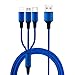 Produktbild USB-Datenkabel-Handy/Auto Schnellladegerät eins für drei Multi-Head Universal für Apple Android Typ-c Huawei Hirse Multifunktions-Ladeleitung 1,25 m (Color : Blau)
