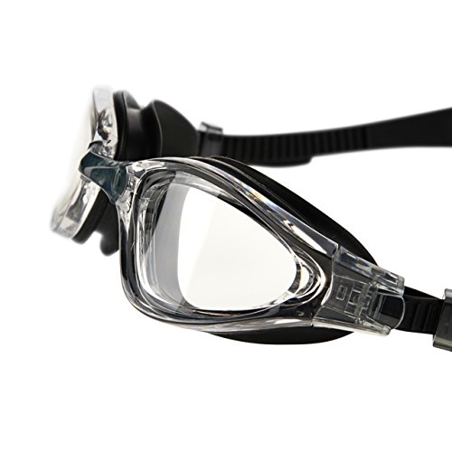 SPORTFANATICS Premium Schwimmbrille mit praktischer Aufbewahrungsbox | Besonders wasserdicht | mit Antibeschlag und 100% UV Schutz | Inklusive wechselbarer Nasenrücken in verschiedenen Größen für die perfekte Passform | Ohrstöpsel | Verstellbares Silikon-Kopfband | Kratzfeste Linsen - 3