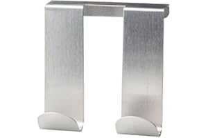 FACKELMANN GAH-Alberts-Gancho Doble para Puerta (Cuadrado, 9,5 x 9 cm, Acero Inoxidable), Plata, 9.5 x 9 x 2.5 cm