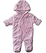 0-3 months - Baby Girls Cute Soft and Furry Pink Little Deer Hooded Winter Pramsuit