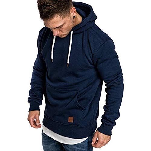 Preisvergleich Produktbild LANSKIRT Herren Shirt Unisex Pullover Street Windbreaker Sweatshirt Weihnachten Langarm Top Herbst Fun Hoodie Männer Hoodie Jcopinn Unterhemd Noos Hoodie Cartoon Sweatshirt (M, Marine)