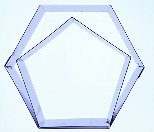 Valley Cutter Company Fußballkuchen-Ausstechformen (Sechseck und Fünfeck), verschiedene Größen erhältlich, passend für 15,2 cm, 20,3 cm, 9 cm, 12 cm, 13 cm, 16 cm und 20 cm kugelförmigen Ballkuchen, Edelstahl, Edelstahl, 20 cm - 2