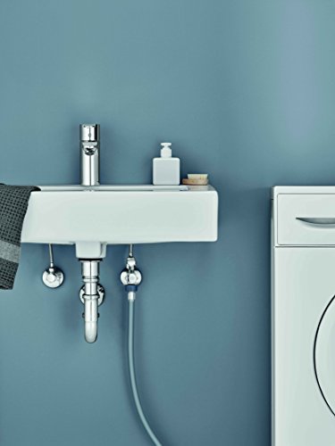 Grohe 22018000 Eckventil, für Einhandmischer mit angerauhtem Gewinde zum vereinfachten Eindichten, Wandanschluss 1/2 Zoll mit Schubrosette, Abgang 3/8 Zoll - 5