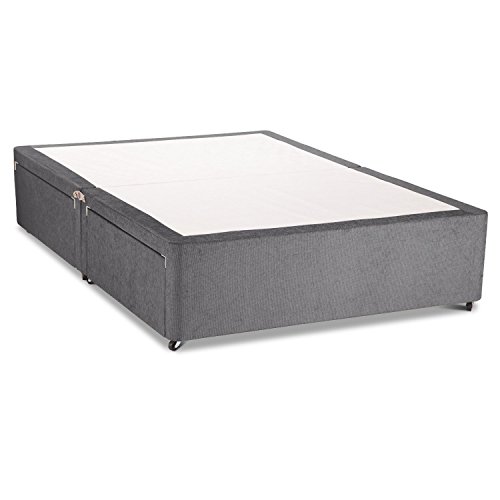 Charcoal Suede Divan Bed Base 3ft Single 2 Drawers Amazon Co
