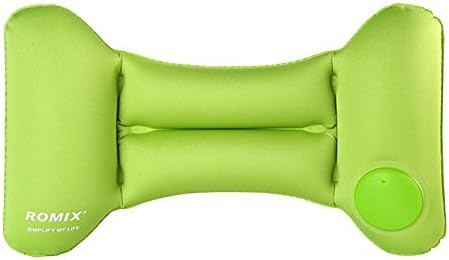 Inflatable Travel Pillow Support - Soft Airplane Waist Lower Back Pillows Cushion - Portable Camping Neck Pillow for Sleeping on Plane Home Car Bus Office Chair - Compact with Drawstring Bag