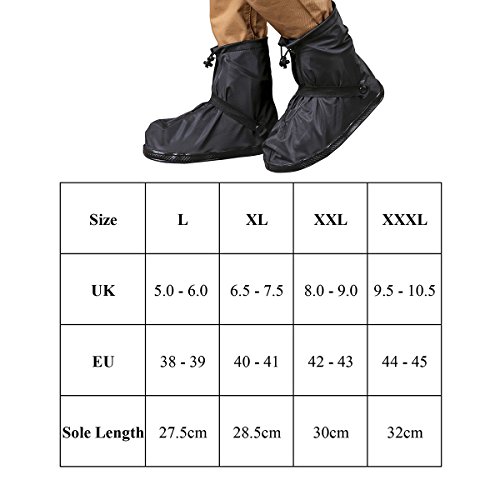 YMTECH Regenüberschuhe Wasserdicht Schuhe 1 Paar, Outdoor Rutschfester Radsportschuhe Überschuhe - 7