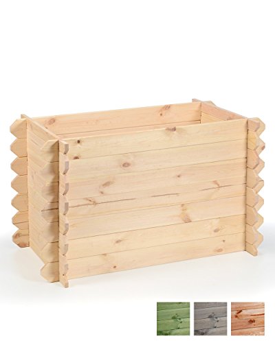 Preisvergleich Produktbild myGardenlust Hochbeet aus Holz - Kräuterbeet Bausatz für Garten Terrasse und Balkon - Pflanzkübel Natur als Gemüse Kräuter Beet - Pflanzkasten Groß für Outdoor Unlackiert / 57x57 cm