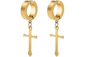 LAFATINA Orecchini a croce a sospensione incrociata per uomo donna gioielli di sconto diplomi Natale Pasqua