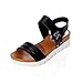 Price comparison product image Women Sandals,Summer Sandals Women Aged Flat Fashion Sandals Comfortable Ladies Shoes (38, Black)