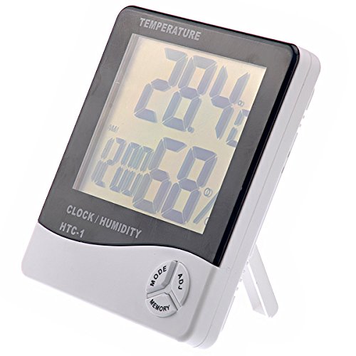 BESTOMZ Digitales Thermo Hygrometer Luftfeuchtigkeit Messen Raumluftüberwachtung mit Alarm Wecker Hygrometer - 3