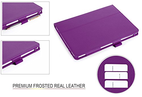 Galaxy Tab S2 9.7 Hülle,Samsung Galaxy Tab S2,Fyy® [Super Functional Series] Hochwertige Kunstleder Hülle mit elastitcher Handschlaufe und Halterungen für Karten, Notizen für Samsung Galaxy Tab S2 9.7 Zoll,Violett (mit automatischer Schlaf/ Weck-Funktion) - 8
