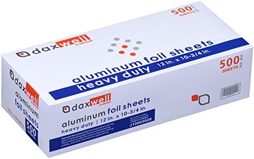 Daxwell Aluminum Heavy Duty Foil Interfolded Pop-Up Sheets, 12" x 10-3/4" (Box of 500 Sheets)