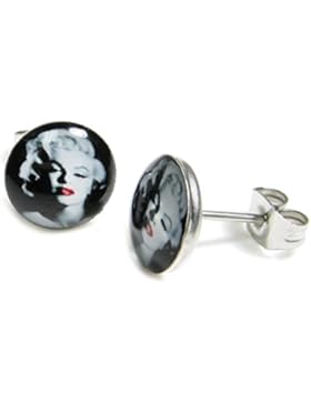 Cameleon-Shop - Ohrstecker Edelstahl - Marilyn Monroe - Schwarz - 10mm