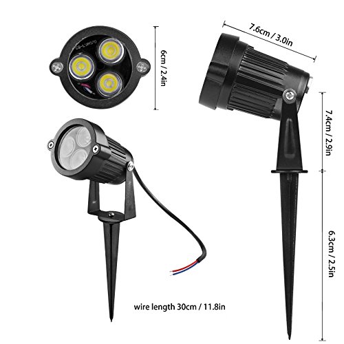 LemonBest® 6W LED Rasen Licht LED Lampe LED Scheinwerfer IP65 Wasserdichten Outdoor Garten Teich Park Landschaft Kaltes Weiß 85-265V, Packung mit 4 - 4