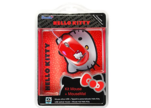 Xtreme 94593. Hello Kitty Kit Maus und Mauspad, Rot/Pink/Schwarz/Weiß