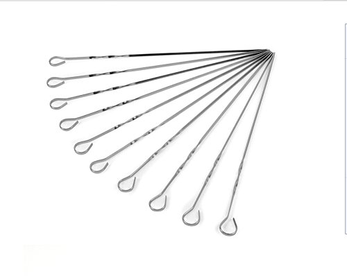 Bekith Edelstahl Grillspieße Doppelspieße, 38cm, Set von 10