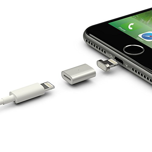 esorio® Lightning Adapter auf Lightning magnetisch Connector in silber - 4