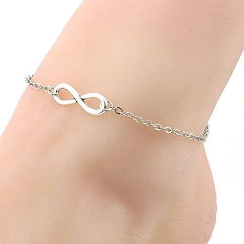 Hosaire Girl Fashion Simple Lucky "8" Anklets Chain Women Foot Bracelet Barefoot Sandal Beach Foot Jewelry