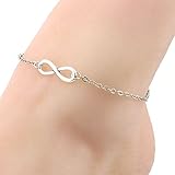 Horaire Fußkettchen Mode Einfach ∞ Symbol Anhänger Legierung FußSchmuck Frau Strand Fußkette Zubehör Ketten,21cm,Silber