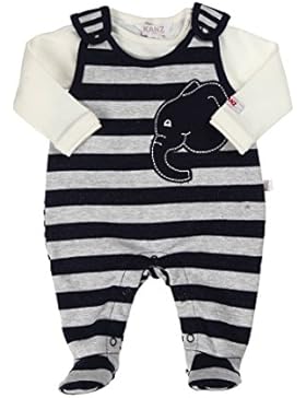 Kanz Unisex - Baby Bekleidungsset Strampler + T-Shirt 1/1 Arm, Gestreift