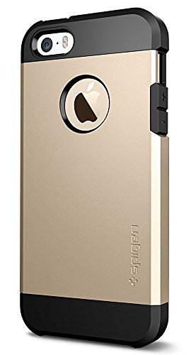 Coque iPhone SE, Spigen Coque iPhone 5S / 5 [Tough Armor] Protection US Military Grade [Champagne Gold] Air Cushion La technologie d'absorption, Coque Apple iPhone 5 / 5s / iPhone SE (2016) 
