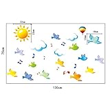 ufengke® Flusen Vögel und Musiknote Wandsticker, Kinderzimmer Babyzimmer Entfernbare Wandtattoos Wandbilder - 3