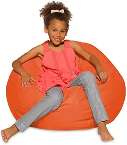 Nest Bedding Junior Bean Bag Chair, Furniture for Kids, Perfect for Reading, Playing Video Games or Relaxing, for Classrooms, Libraries or Home (Orange)