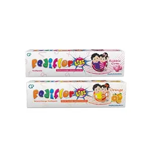 PediflorKidz Bubble Gum and Natural Orange Kids Toothpaste Combo