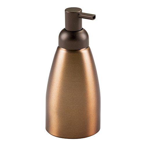 InterDesign 50581EU Metro nichtrostender Seifenspender aus Aluminium für Küche, Badezimmer, 526 ml - Plastik, bronze, 18.415 x 7.874 x 7.874 cm