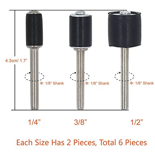 TILY 66 Stück Drum Sanders Set 60-teilig Schleifen Bands und 6 Stück Drum spannfuttern - 6