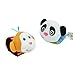 Soft Baby Wrist Rattles-Foot Finder and Wrist Rattle Set-Foot Sock Hand Rattles Baby with Cute Animal Toys Stripe-Baby Infant Toddler Animal Wrist Foot Rattle Developmental Toy (2Pcs Waist+2Pcs Socks,Monkey Panada)