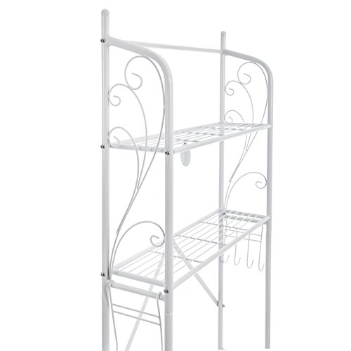 Songmics wc Regal Badezimmer Regal Waschmaschinenregal Maße: 67 x 163 x 28,5 cm (B x H x T) weiß BWR001W - 4