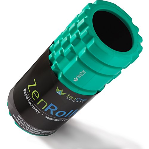 ZenRoller Faszien Rolle mit GRATIS E-BOOK & ÜBUNGSPOSTER | Premium-Massagerolle | Faszienrolle für Triggerpunkt-Massage
