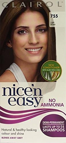 SIX PACKS of Nice N Easy No Ammonia Demi-Permanent Hair Colour 755 Light Brown