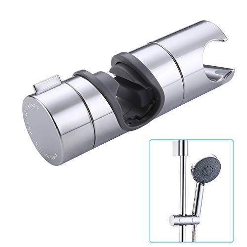 KES Soporte Ducha Barra, Soporte de Ducha Ajustable 18-25 mm 360° Rotar Bracket, Cromado PB4-CH