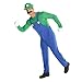 Produktbild Morph Herren Luigi Kostüm Grün Super-Brüder Klempner Karneval, Halloween oder Parteien Kleidung - Groß (42-44 Zoll / 107-112 cm Brust)