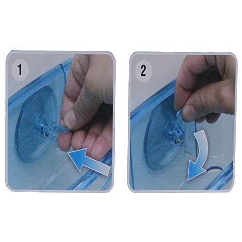 2er Set stabiler Dusch-Korb mit Saugnäpfen für Bad, Dusche, Küche, WC etc. in transparent für die Eckablage ohne Bohren - 5