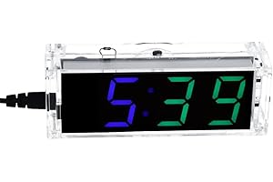 AZDelivery Kit horloge numérique avec boîtier en acrylique - Horloge électronique DIY avec écran LED à 4 chiffres - Soudure compatible Arduino pour débutants - Kit d'apprentissage de l'électronique et