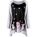 Produktbild LOLIANNI Damen Weihnachten Tops Mode Oansatz Langarm Lächeln Santa Claus Print Top Frauen Lange Weihnachtsmann T-Shirt Oberteile Bluse Weihnachtsbluse Pullover Oberteile