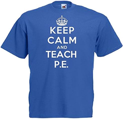 Keep Calm And Teach PE (Carry On) Thank You Teacher Birthday Retirement Novelty Gift Tshirt