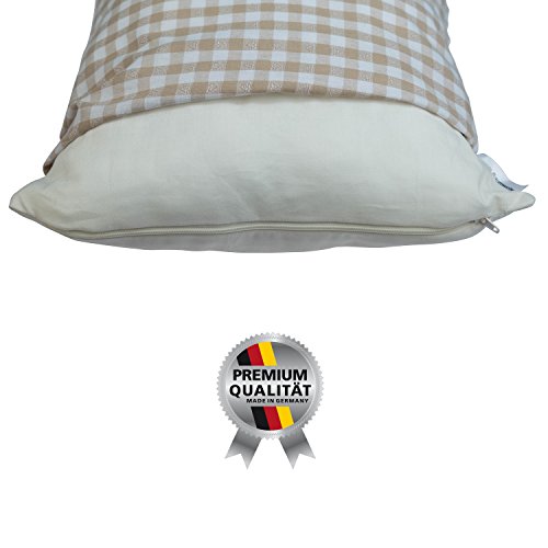 Salinasoft „Alpenländisches Zirbenkissen“ Beruhigung, Entspannung und Hilfe bei Kopfschmerzen oder Migräne durch den Duft der Zirbe. Größe ca. 45 X 35 cm mit extra Innenkissen. Farbe Hellbraun - 7