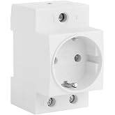 WEBMATEL Schuko Socket Base for DIN Rail 2P+T 2 Modules 16A - Schuko Modular Plug White