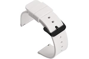 Shieranlee Silicone 14MM 16MM 18MM Silikon Uhrenarmband mit Edelstahl Silberne Schnalle, Schnellverschluss