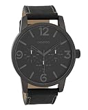 Oozoo Herrenuhr mit Lederband 45 MM Black/Schwarz/Schwarz C9654