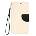 Produktbild Huawei Y5 II / Y6 II Compact Hülle, Chreey [Einfach Elegant] PU Lederhülle Magnetische Flip Case Brieftasche Handytasche Matt Schutzhülle mit Standfunktion Kartenfächer [Milchig]