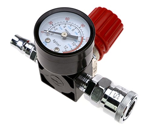 Micro Trader Compresseur d'air 1/10,2 cm Régulateur de pression Gauge 140 PSI Vanne de régulation 240 V